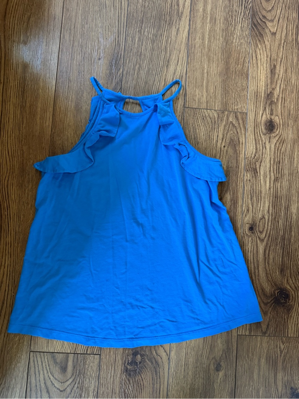 Lilly Pulitzer Blue Ruffle Cold Shoulder Top XXS